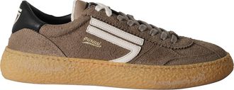 Puraai Brown 1.01 Vintage Logo Details Suede Rubber Sneakers