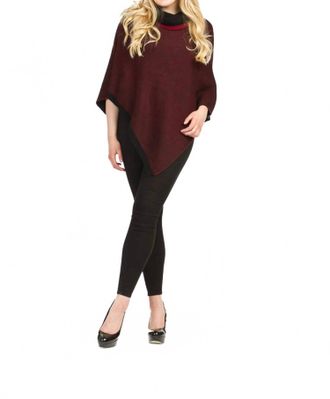 Papillon Cowl Neck Poncho In Red