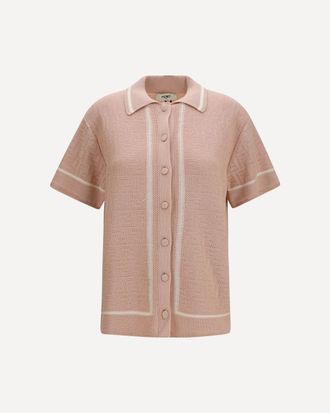 Fendi Camicia crochet con logo FF all-over Woman 40