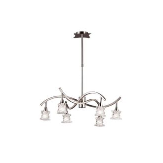 Netlighting Salomon Telescopic Lamp 6 Light G9 Satin Nickel in Grey