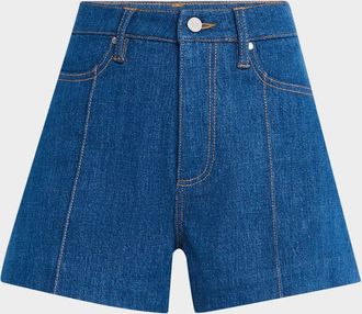 Paige Dani Pintuck Denim Shorts