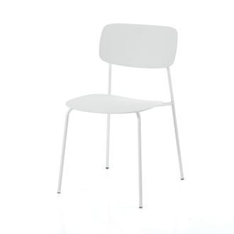 Oresteluchetta Juego 4 sillas acero blanco mate, asiento polipropileno 78x43x51 cm