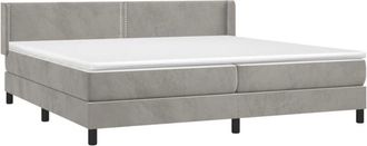 vidaXL Vidaxl - Cama Box Spring Con Colch&oacute;n Terciopelo Gris Claro 200x200 Cm