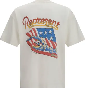 Represent Mens Beach Boys Americas Band T-Shirt Flat White Cotton; True Hemp T-Shirts And Polos