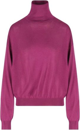 Saint Laurent Coltruien - Dames - Coltruien - Paars - M - Wol - Truien & Vesten