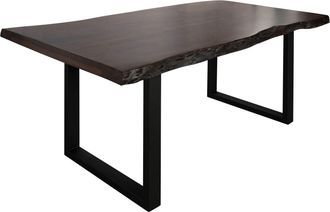 Massivmoebel24 Freeform 5 Tavolo Da Pranzo In Legno Di Acacia - Laccato Marrone / Gambe In Ferro - Antracite Mat 200x100x77