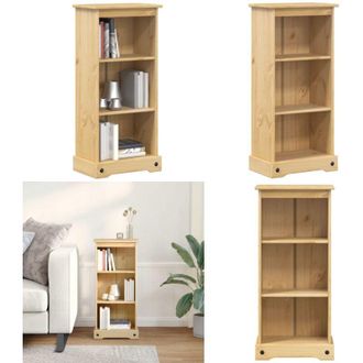 vidaXL Libreria Corona 46x29x100 cm in Legno Massello di Pino - Libreria per libri - Libreria in pino