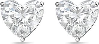 Diana M. Jewels 14Kt White Gold 8.00 cts Lab Grown Heart shaped Diamond Studs