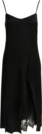 Acne Studios Vestido de sat&eacute;n con ribete de encaje - Dresses - Mujer - Negro - S