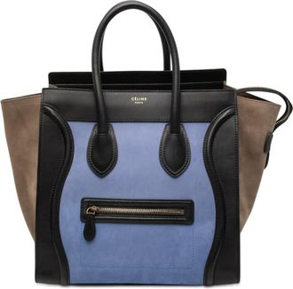 Celine Pre-owned Celine Mini Tricolor Nubuck and Smooth Calfskin Luggage Tote Ladies KP2JWIORAWQ4OQA4
