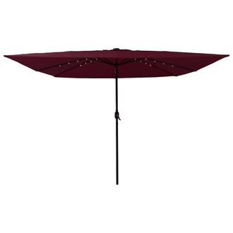 Berkfield Home Square Garden Parasol with LED Lights 295x245 cm Bordeaux Red in Burgundy