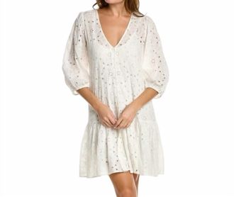Johnny Was Eyelet Button-Up Dress In White