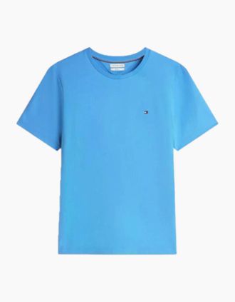 Tommy Hilfiger Mens Tommy Hilfiger Flag Embroidery Crew Neck T-Shirt C30 Blue Spell - Size: 40
