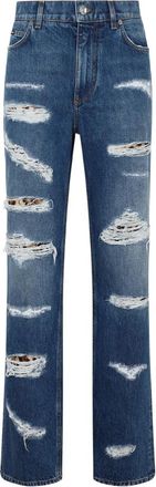 Dolce & Gabbana Blauwe Katoenen Jeans - Dames - Regular Fit Jeans - Blauw - S - Katoen - Jeans