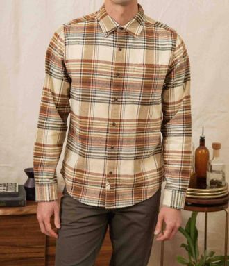 Bridge & Burn Larson Classic Fit Button-Up Shirt In Latte Plaid