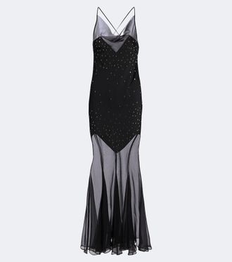 Paco Rabanne Abito lungo in chiffon
