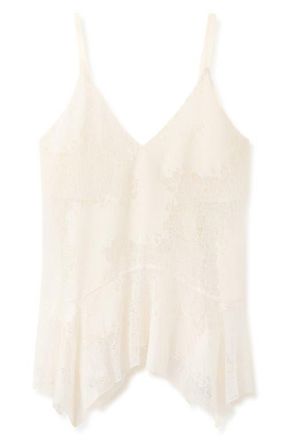 Mango Crumble Lace Handkerchief Camisole in Ecru at Nordstrom, Size Medium