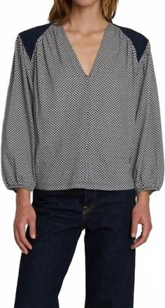 Nation Ltd Twyla Long Sleeve Top In Tossed Geo