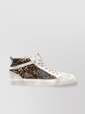Golden Goose leather leopard-print high-top sneakers