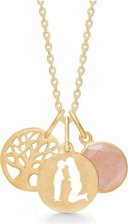 Frk. Lisberg Accessoires, Dames, Geel, L, Familieketting met Leven 10 Maanstenen