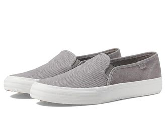 Keds Double Decker Slip On Womens Slip on Shoes Grey Houndstooth : 5.5 B - Medium, Canvas/Suede