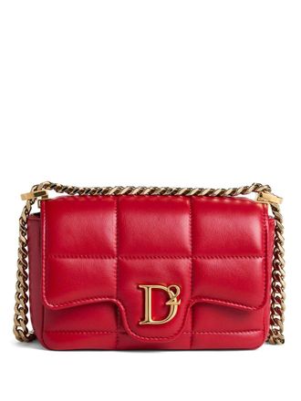 Dsquared2 logo-plaque quilted leather bag - women - Leather/Cotton - OS