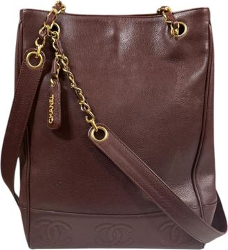 Chanel Brown Grained Calfskin Tote Bag (Pre-Owned)