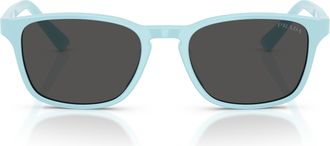 Prada 0pr D13su Pastel Blue Rectangular Acetate Sunglasses