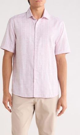 Robert Barakett Maderio Short Sleeve Woven Shirt in Coral at Nordstrom Rack, Size Xx-Large