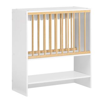 SoBuy Estante de pared con 1 estante adicional y 7 ganchos madera blanco