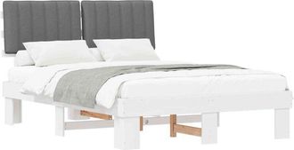 vidaXL Estructura De Cama Con Cabecera Tapizada Gris Claro Vidaxl