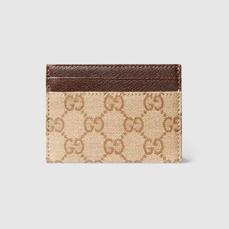 Gucci GG Card Case, Beige, Original GG Fabric