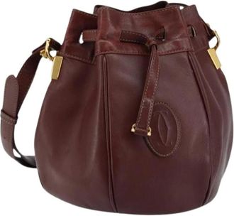 Cartier Pre-owned Bucket Bags, female, Red, Size: ONE SIZE Pre-owned Leather Shoulder Bag