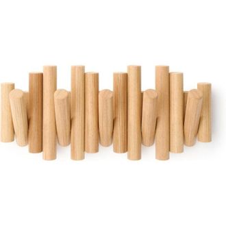 OEM Perchero De Madera Maciza De 37,5 X 16 Cm, 5 Ganchos, Gancho Para Bolsos De Dormitorio, Perchero De Pared Para Recibidor -crezuo