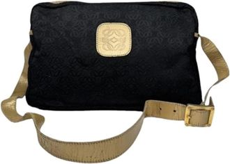Loewe Pre-owned Cross Body Bags, female, Black, Size: ONE SIZE Pre-owned Canvas Cross Body Bag