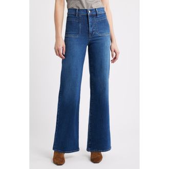 Frame Denim Le Slim Palazzo Patch Pocket High Waist Wide Leg Jeans in Savior at Nordstrom Rack, Size 24