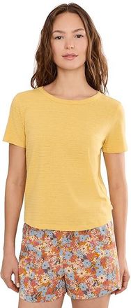Royal Robbins Vacationer Boxy T-Shirts Womens Workout Sunbeam Stripe : MD, Cotton/Hemp/Polyester