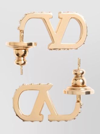 Valentino Garavani vlogo crystal logo drop earrings pair