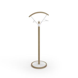 HERDASA Gal&aacute;n de noche de madera de haya y metal fresno-blanco 117x42x34 cm