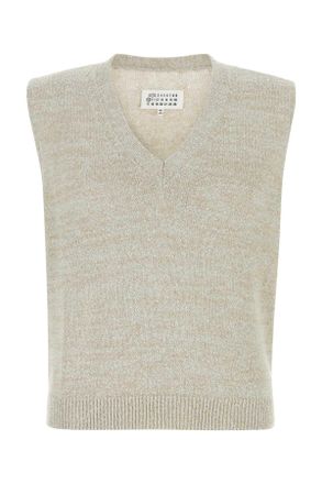 Maison Margiela Melange Grey Cotton Blend Vest