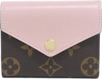 Louis Vuitton Monogram Marron Rose Ballerine Coated Canvas Leather Wallet (Tri-Fold) (Pre-Owned)