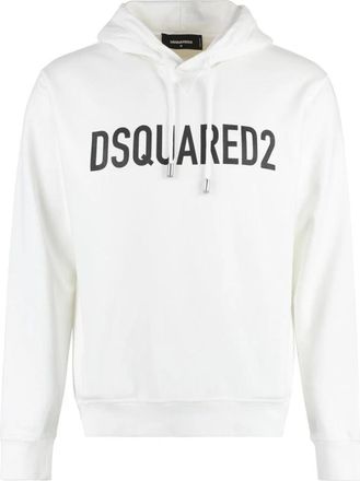 Dsquared2 Logo-print Katoenen Hoodie - Heren - Hoodies - Wit - S - Katoen - Hoodies & sweatvesten