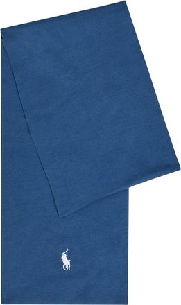 Polo Ralph Lauren Logo-embroidered Cotton Scarf - Blue - One Size