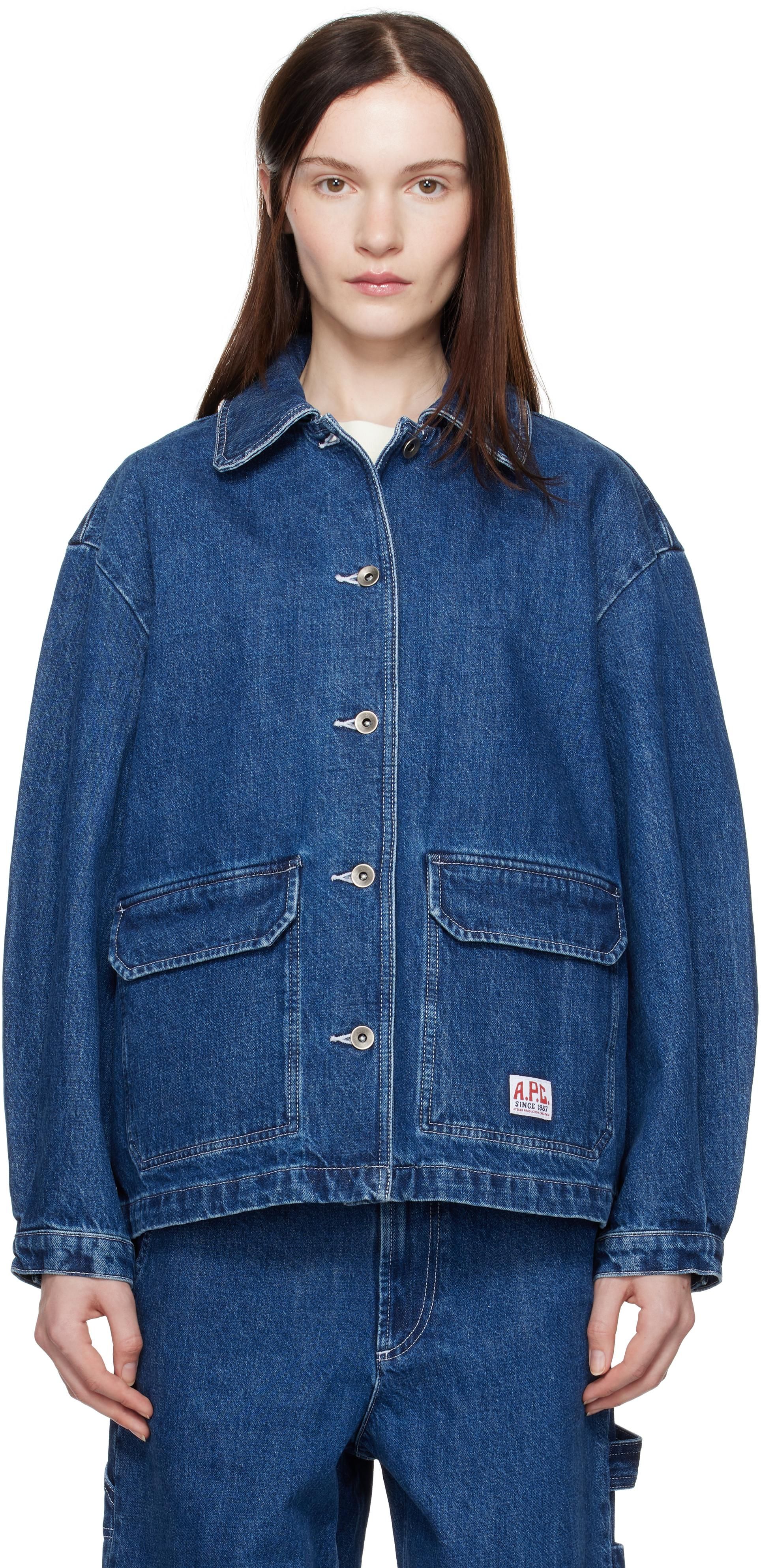 A.P.C｜DENIM JACKETS (Silvana Logo jacket (COHTD F02821 Jacket A.P.C. Silvana Logo Denim Jacket COHTD-F02821 | FLEXDOG