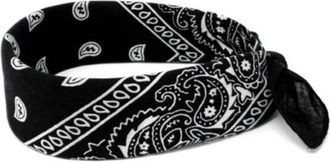 Generic Cotton Bandana Paisley Head Wrap Neck Scarf Face Shield Head Wrist Band Beanie (Black)