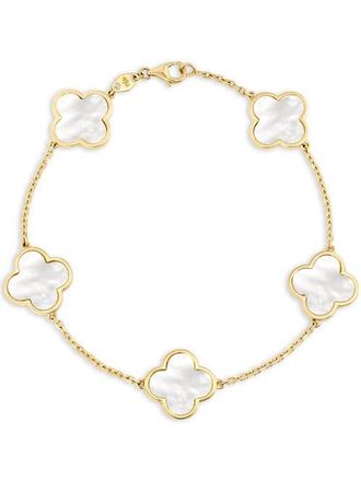 Devata Mother of Pearl Clover Bracelets in 14K Gold, 7 in Yellow Gold at Nordstrom
