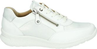 Hartjes Sportieve Lage Damesschoenen Wit Patroon - Dames - Sneakers - Wit - 37 1/2 EU - Leer - Schoenen