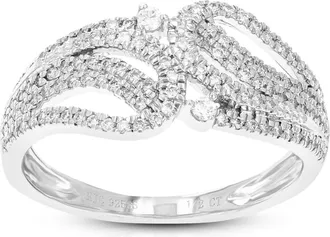 Vir Jewels 1/2 cttw Lab Grown Diamond Ring in Sterling Silver For Women