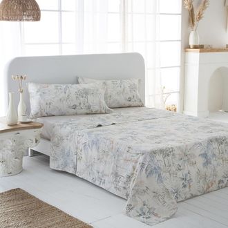 COTTON ARTEAN Juego de sábanas percal algodón 200 hilos multicolor 250x260 cama 160