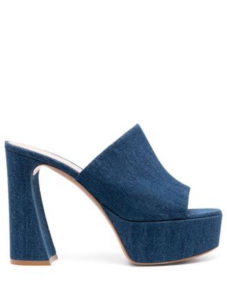 Gianvito Rossi 130mm denim sandals - Blue